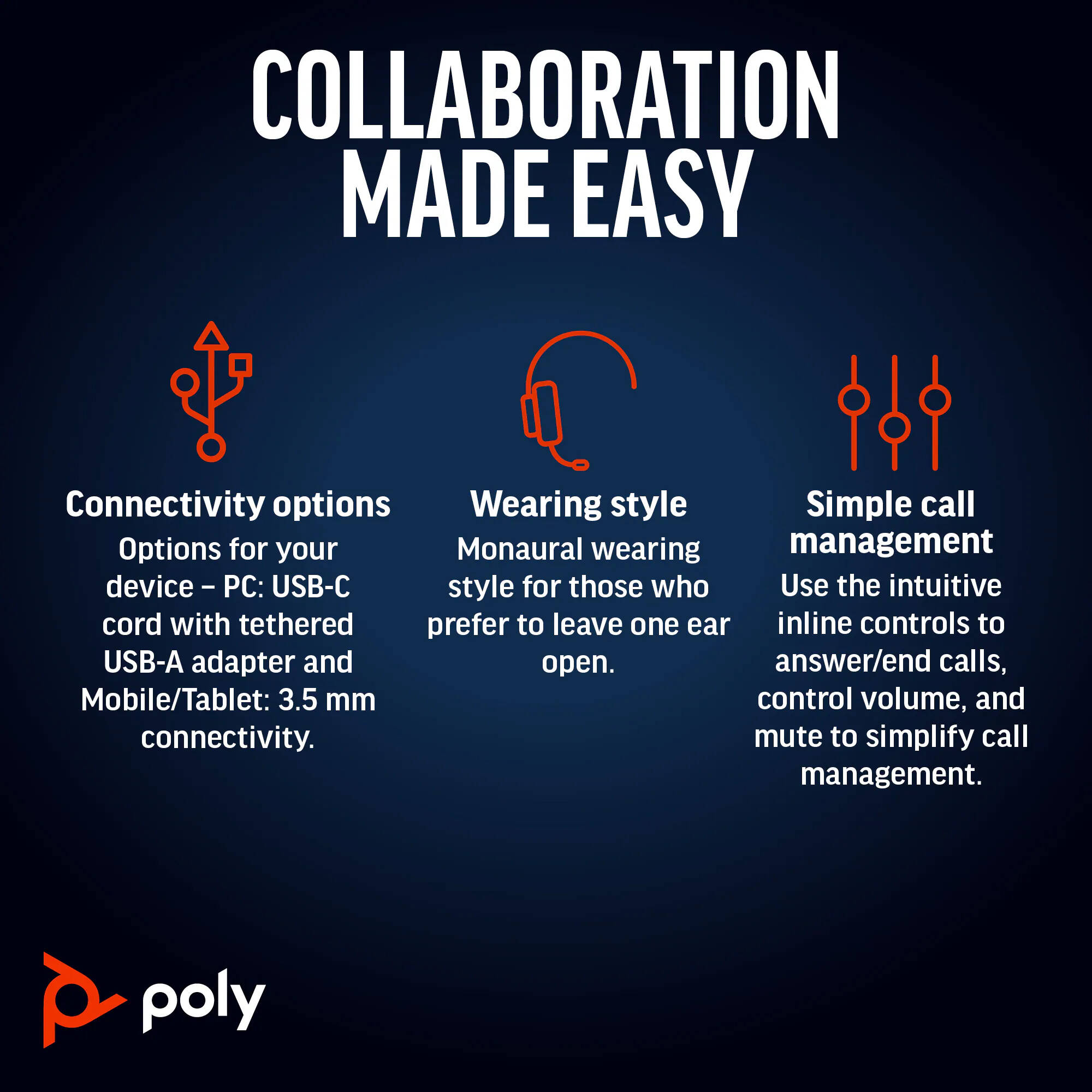 POLY-HP - LA LA POLY BW 5210 USB-C HS+3.5MMP +USB-C/A — view 6