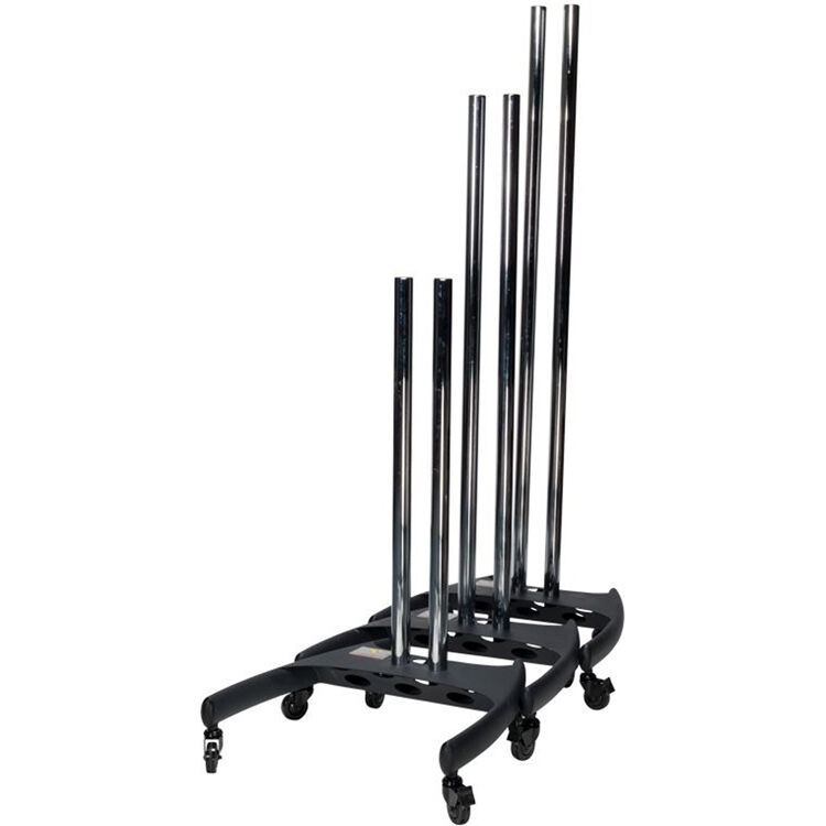Premier Mounts BW-BASE dual pole cart base in black for workspace installations — view 2