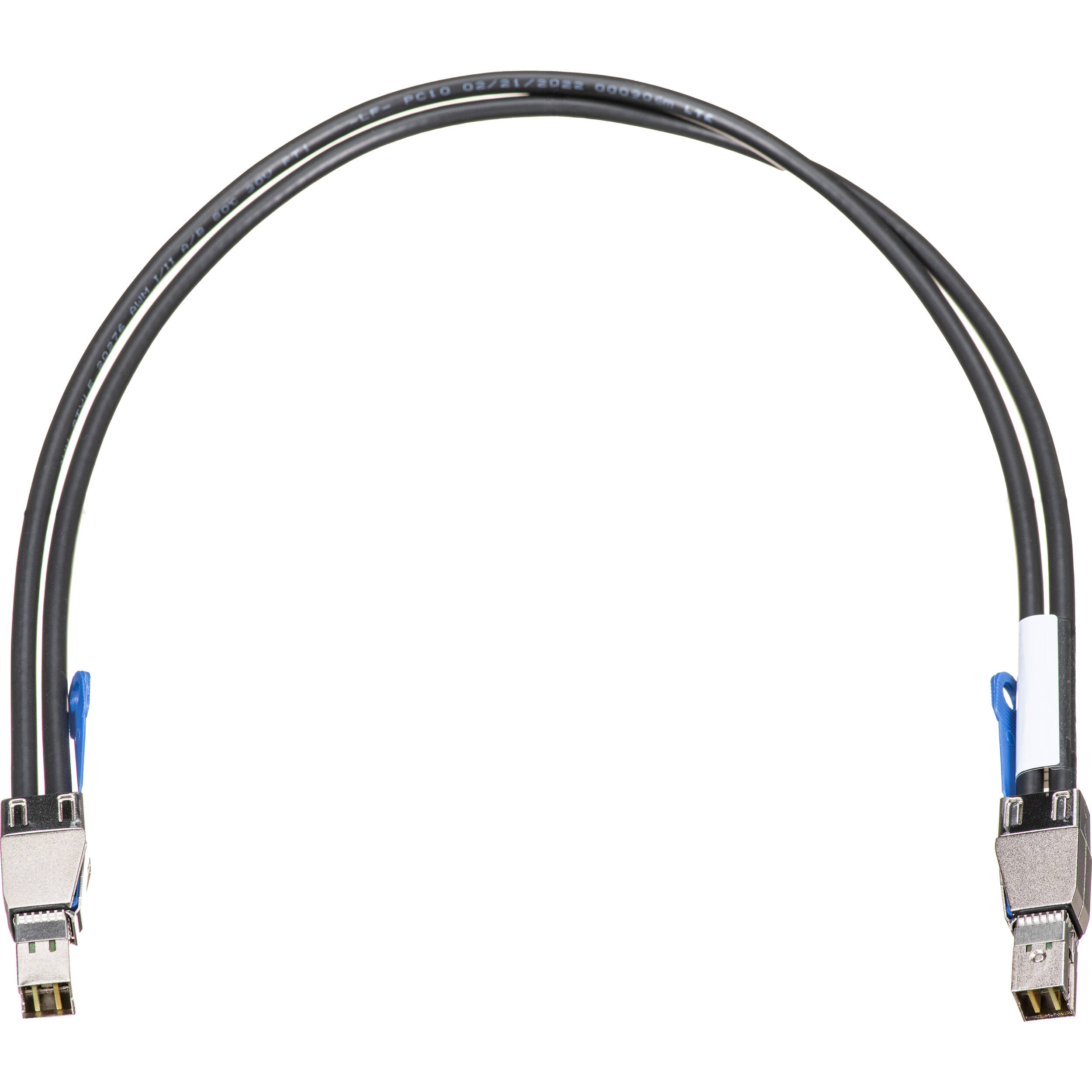 QNAP 0.5 m Mini-SAS 12G cable with dual SFF-8644 Mini-SAS HD male connectors — view 2