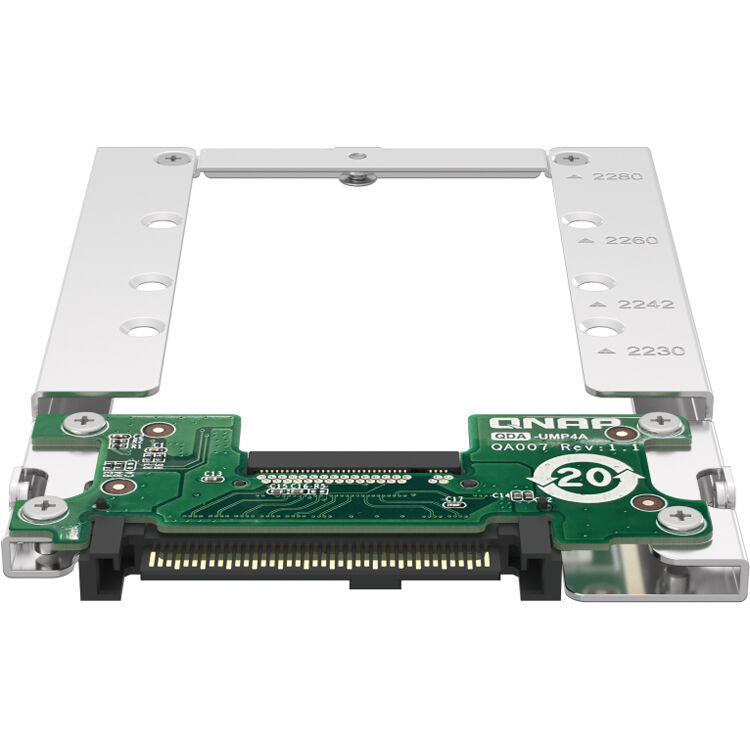 QNAP U.2 to M.2 NVMe SSD PCIe adapter with 7 mm height profile — view 2