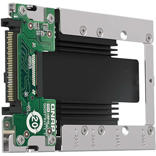 QNAP U.2 to M.2 NVMe SSD PCIe adapter with 7 mm height profile — view 4