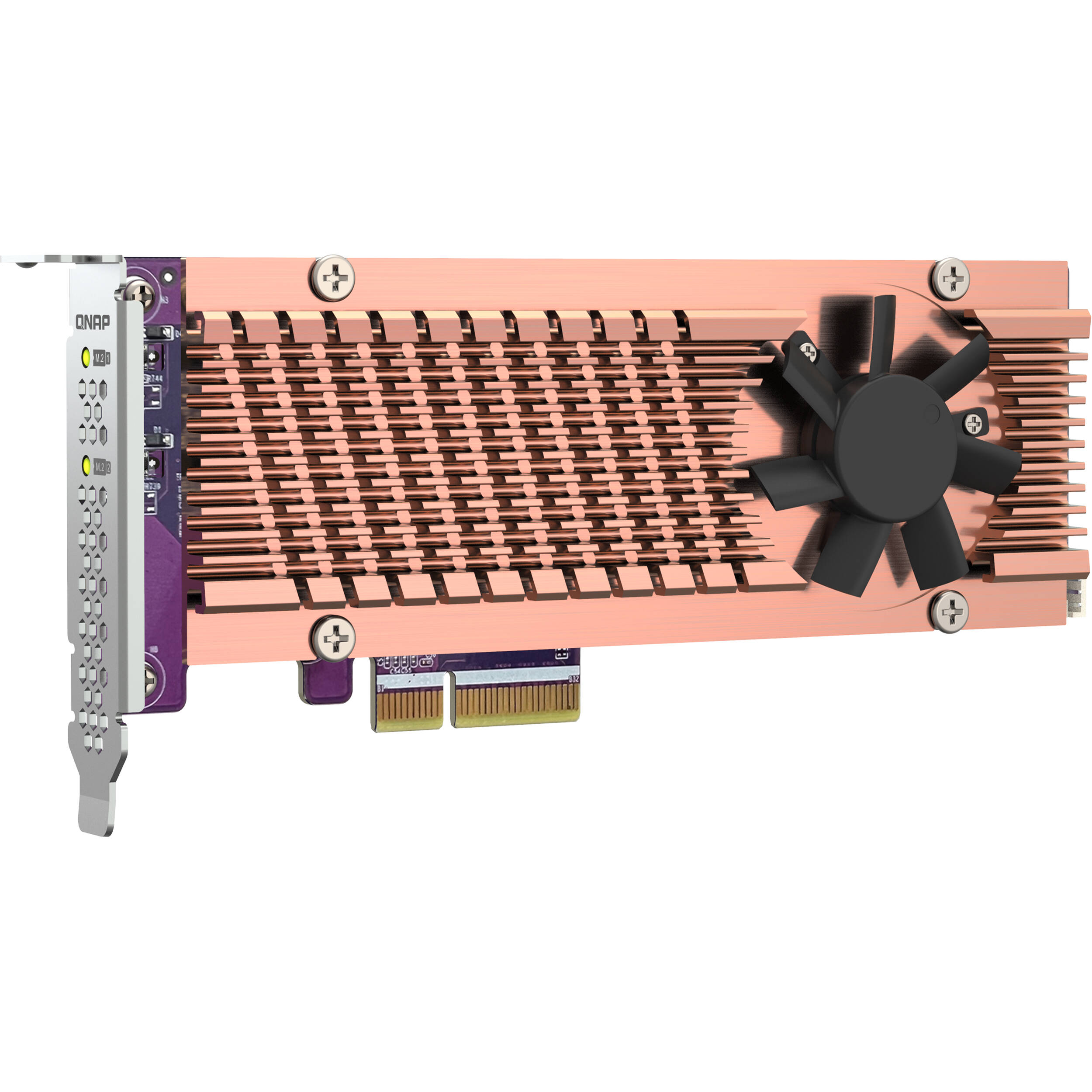QNAP QM2-2P-344A dual M.2 PCIe SSD expansion card for two 2280 or 22110 SSDs — view 3