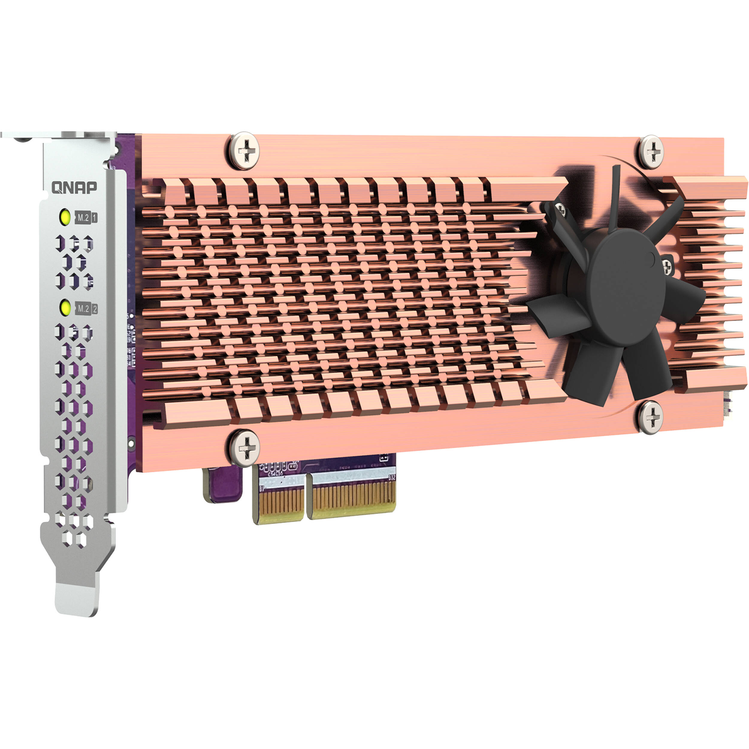 QNAP QM2-2P-344A dual M.2 PCIe SSD expansion card for two 2280 or 22110 SSDs — view 4