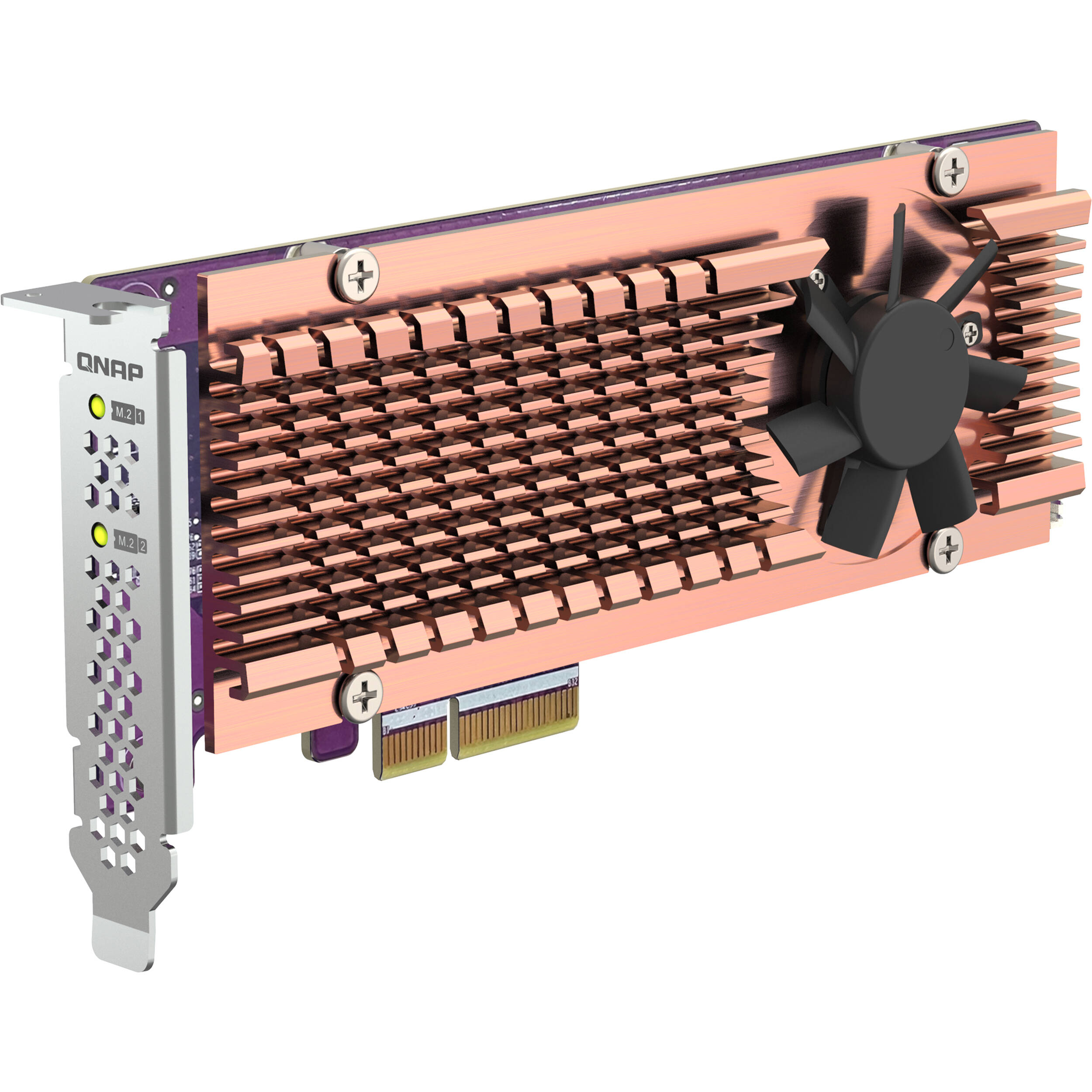 QNAP QM2-2P-344A dual M.2 PCIe SSD expansion card for two 2280 or 22110 SSDs — view 5