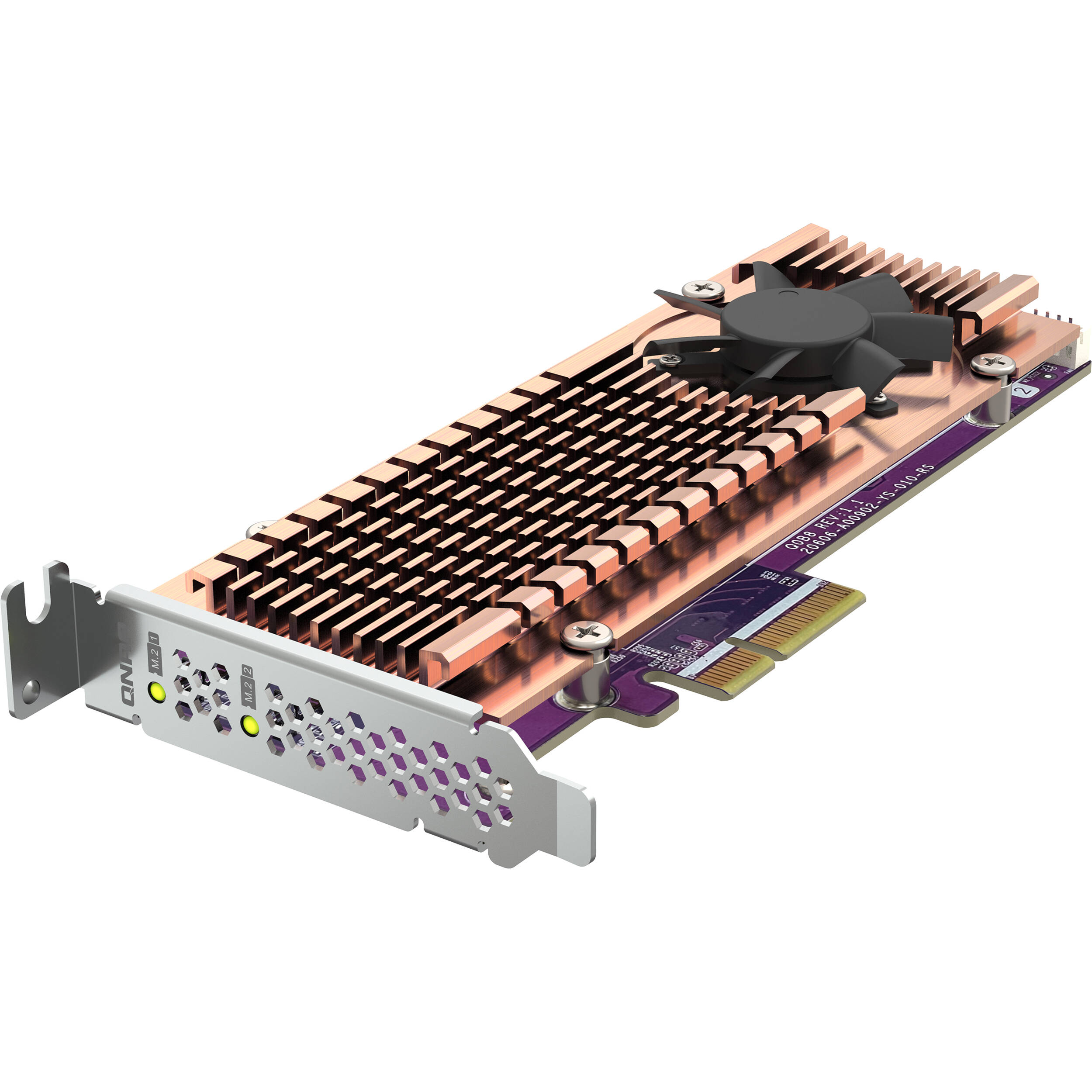 QNAP QM2-2P-344A dual M.2 PCIe SSD expansion card for two 2280 or 22110 SSDs — view 6