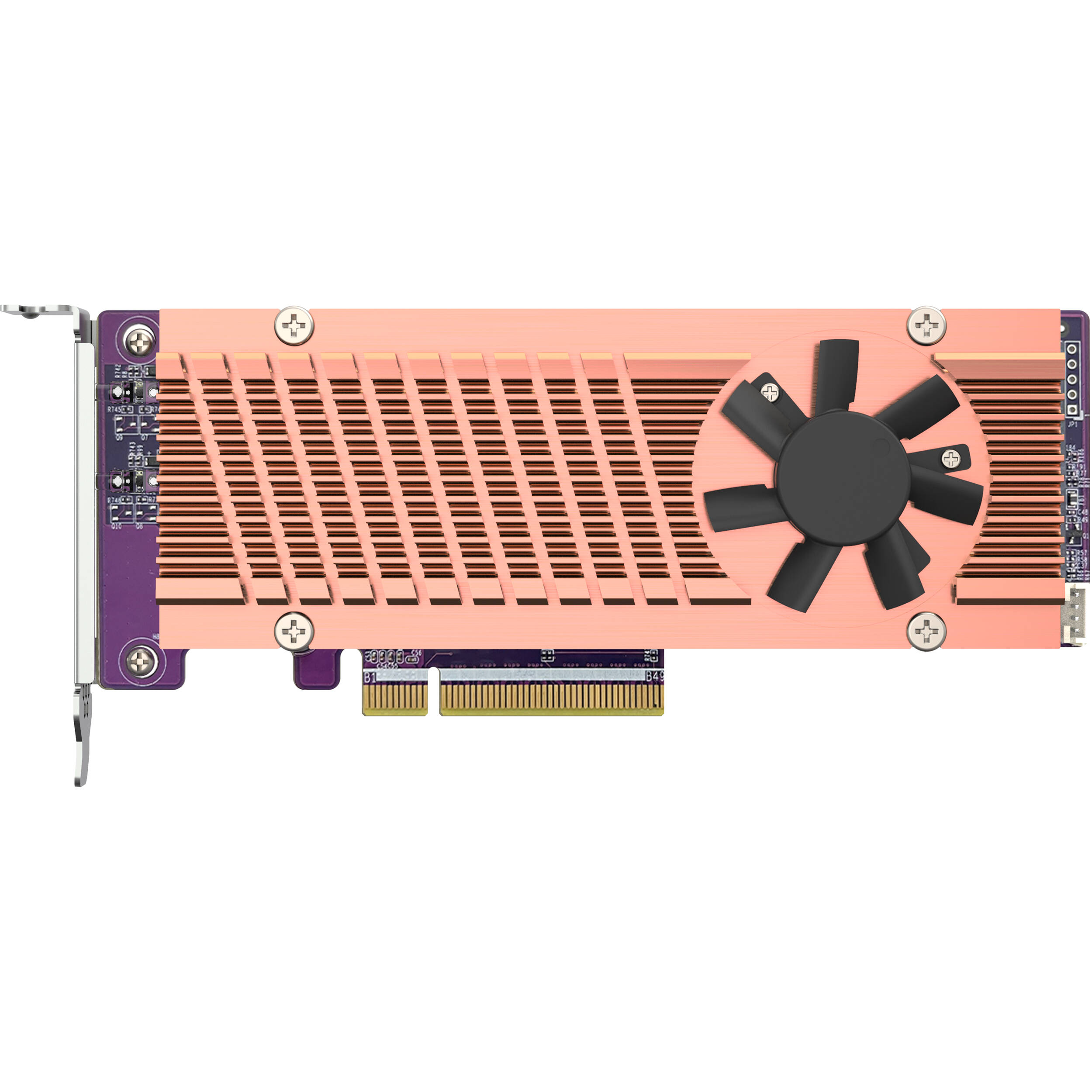QNAP QM2-2P-384A dual M.2 PCIe SSD expansion card supporting two 2280 or 22110 SSDs — view 4