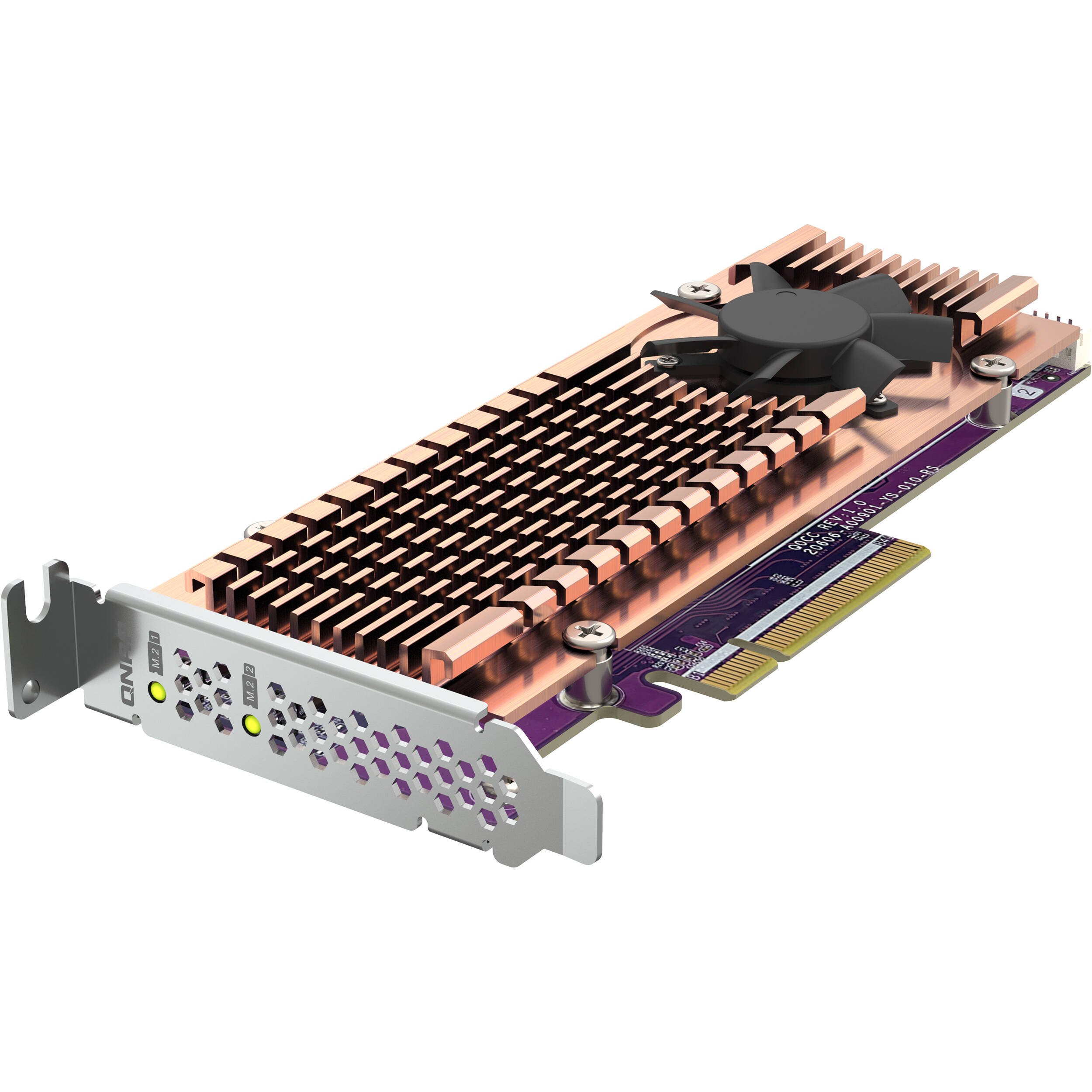 QNAP QM2-2P-384A dual M.2 PCIe SSD expansion card supporting two 2280 or 22110 SSDs — view 7