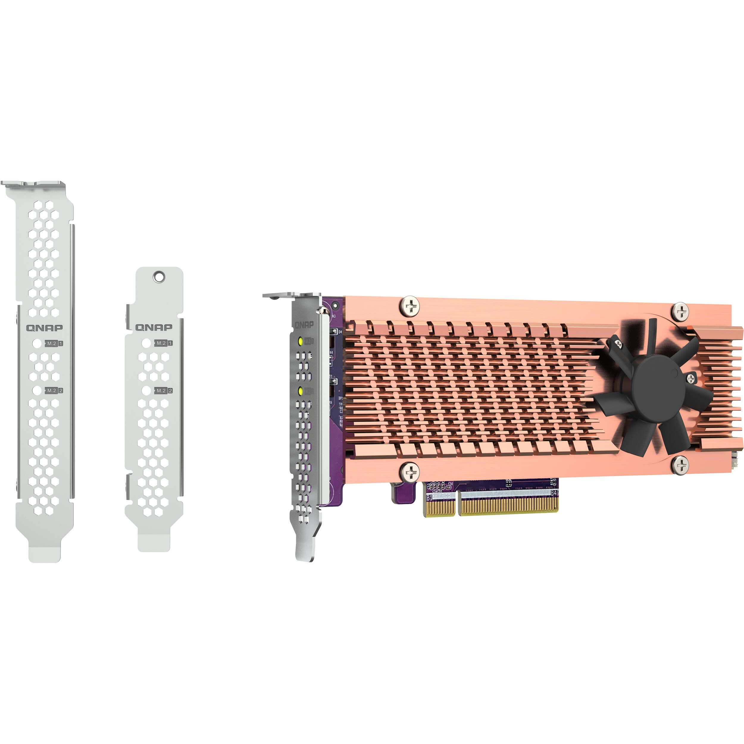 QNAP QM2-2P-384A dual M.2 PCIe SSD expansion card supporting two 2280 or 22110 SSDs — view 8
