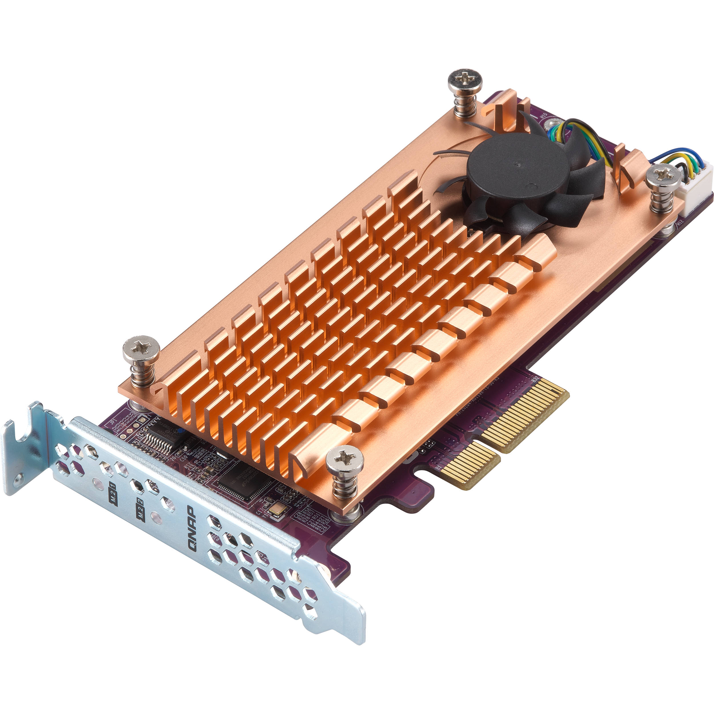 QNAP QM2-2S-220A bracket kit with low-profile flat and full-height brackets — view 2