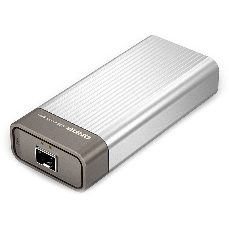 QNAP QNA-UC10G1SF USB4 and Thunderbolt 4 to 10GbE adapter for supported NAS and workstation use — view 2