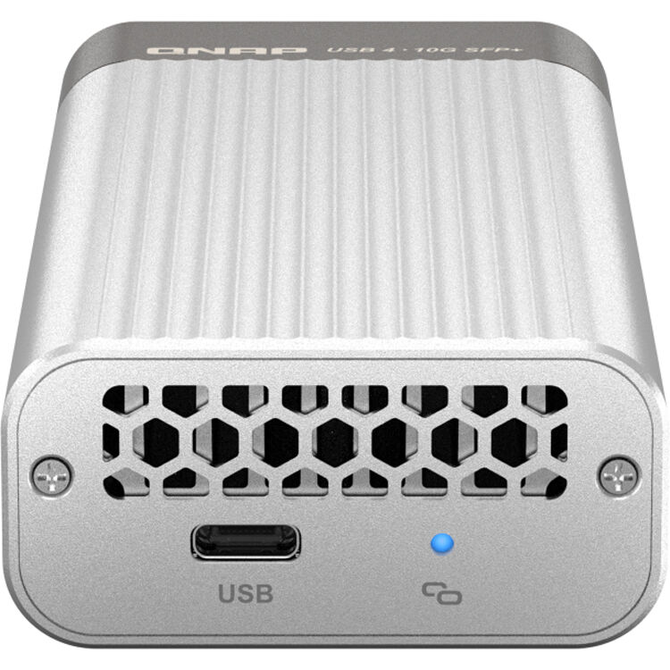 QNAP QNA-UC10G1SF USB4 and Thunderbolt 4 to 10GbE adapter for supported NAS and workstation use — view 4
