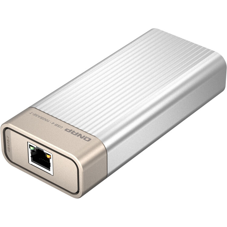 QNAP QNA-UC10G1T USB4 and Thunderbolt 4 to 10GbE adapter for supported NAS and Mac systems — view 3