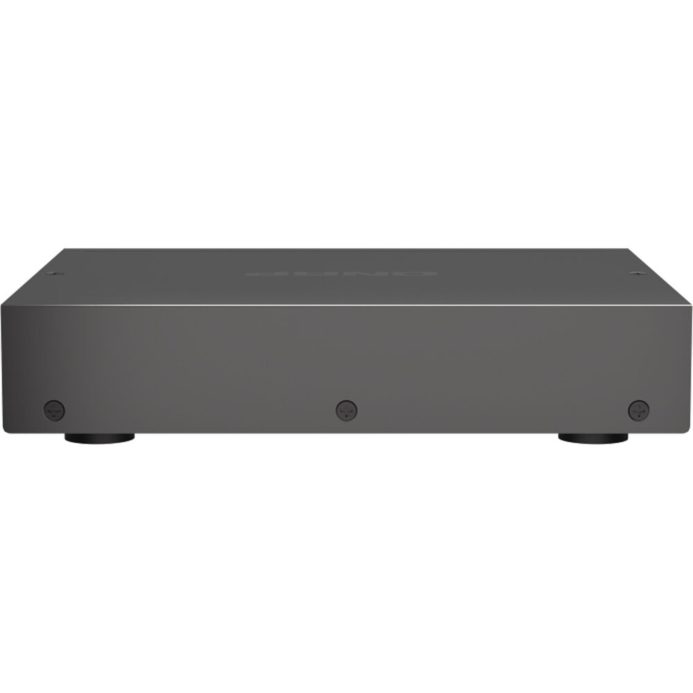 QNAP QSW-2104-2S-A-US desktop unmanaged switch with 4 Gigabit Ethernet ports and 2 SFP+ slots — view 6