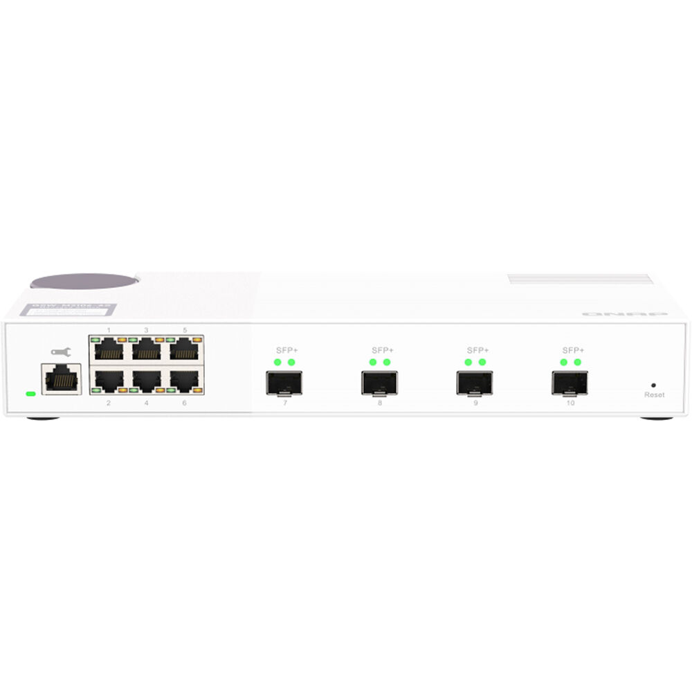 QNAP QSW-M2106-4S-US managed switch with 6 x 2.5GbE ports and 4 x SFP+ ports — view 3