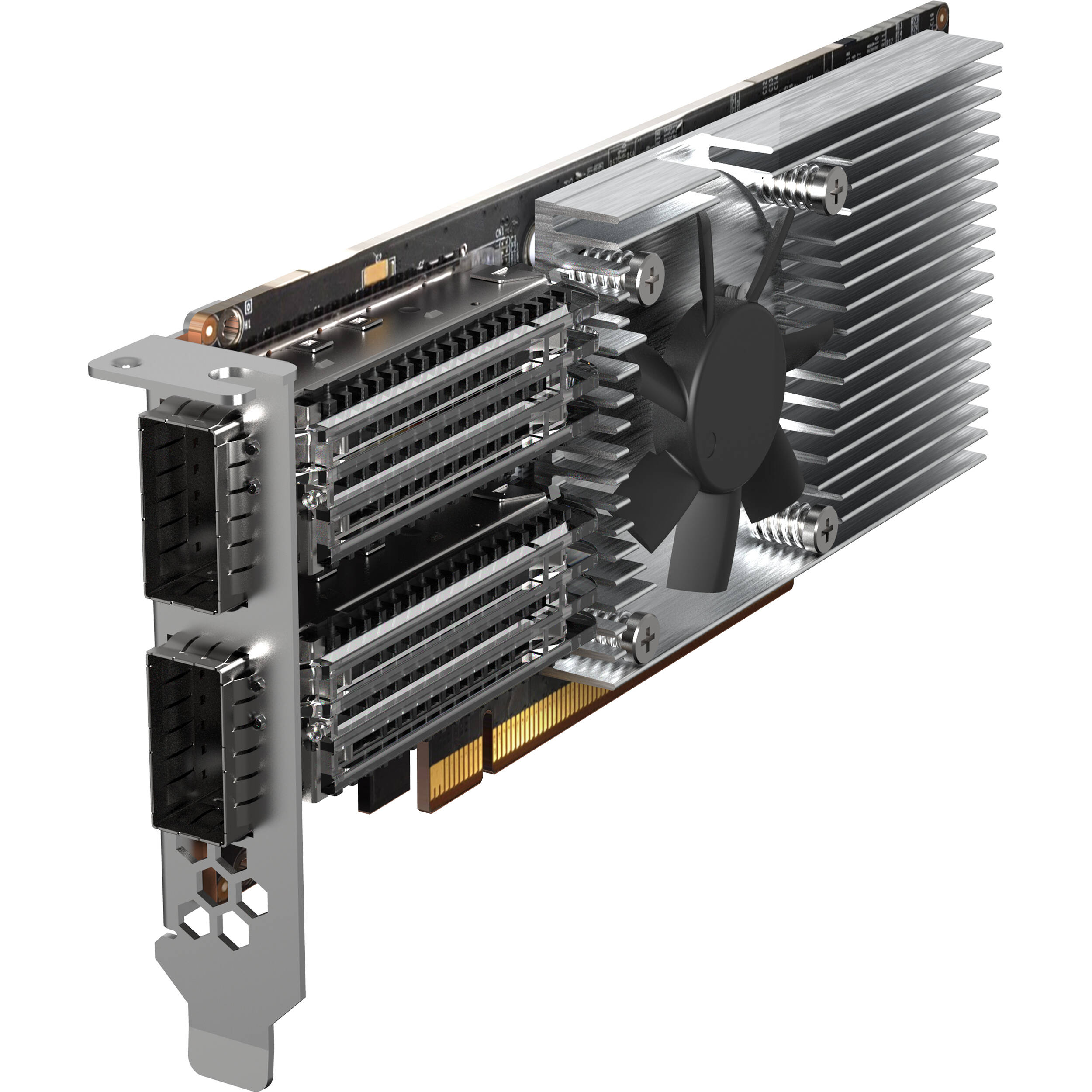 QNAP QXG-100G2SF-E810 dual-port QSFP28 100GbE low-profile PCIe Gen4 network expansion card — view 5