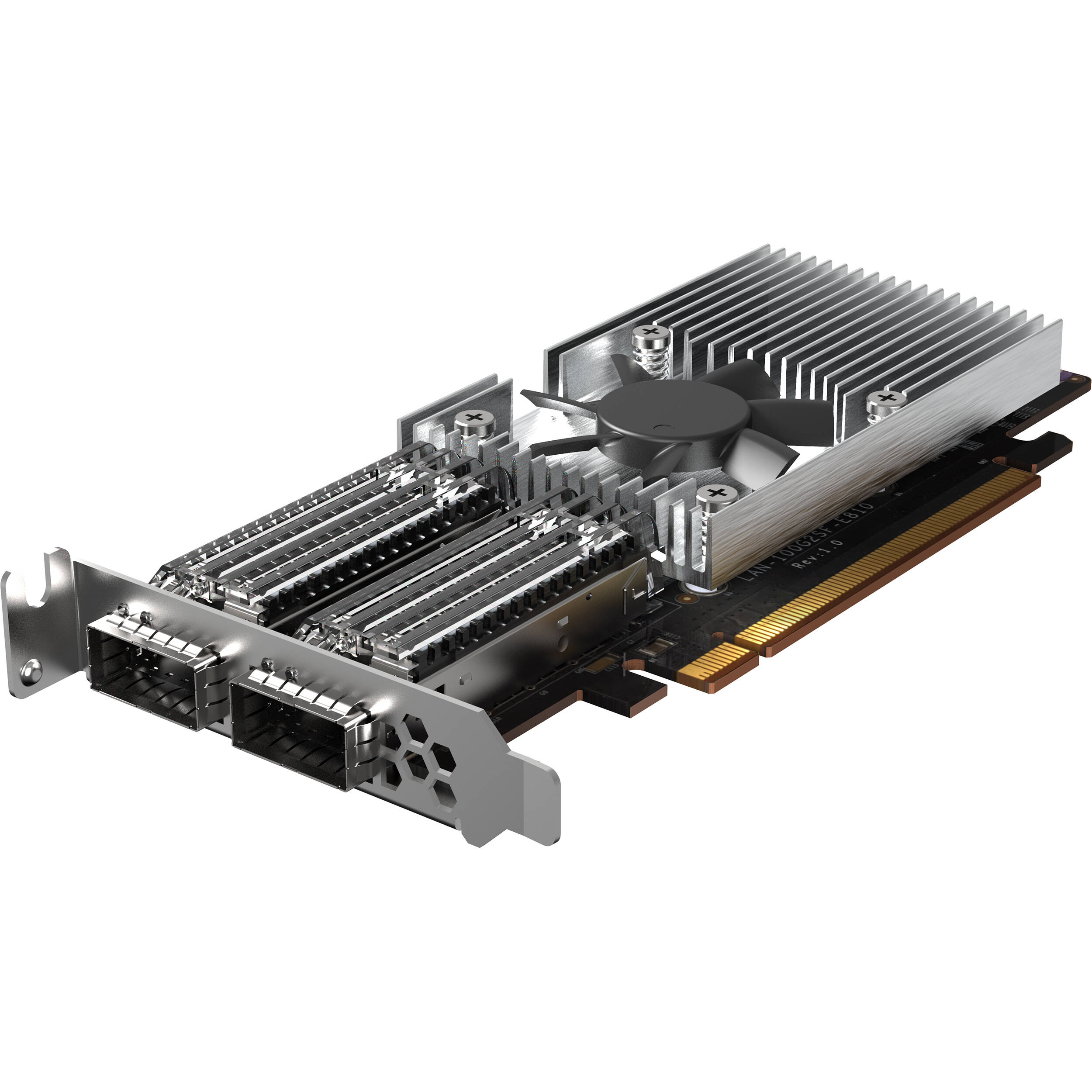 QNAP QXG-100G2SF-E810 dual-port QSFP28 100GbE low-profile PCIe Gen4 network expansion card — view 6