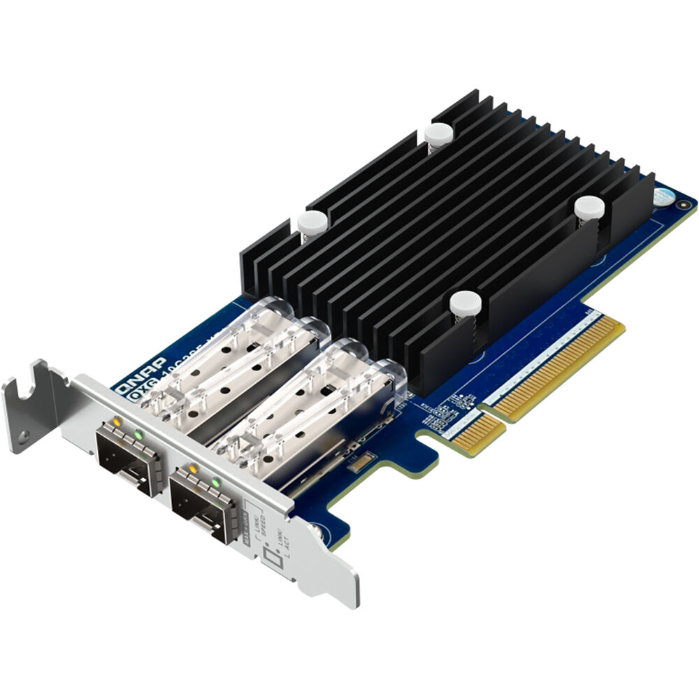 QNAP QXG-10G2SF-X710 dual-port SFP+ 10GbE low-profile PCIe Gen3 network expansion card — view 2