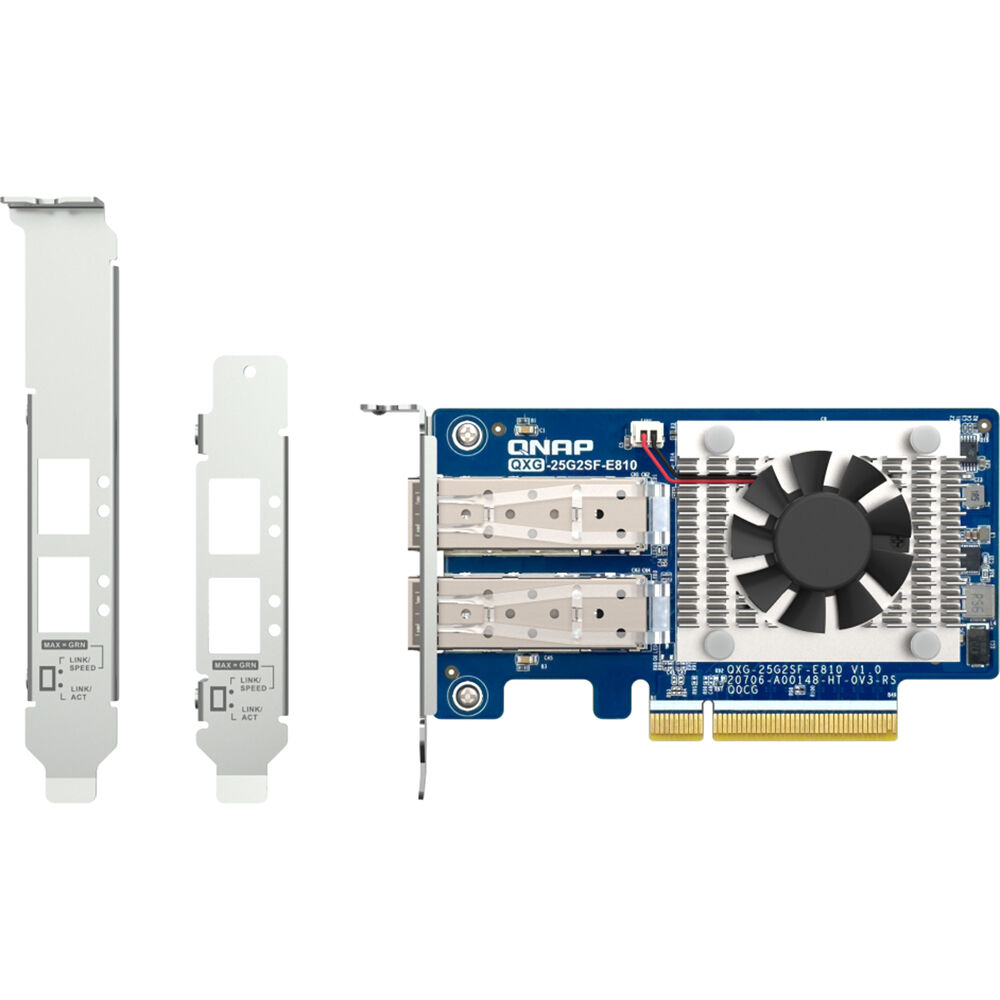 QNAP QXG-25G2SF-E810 dual-port SFP28 25GbE low-profile PCIe Gen4 network expansion card — view 4