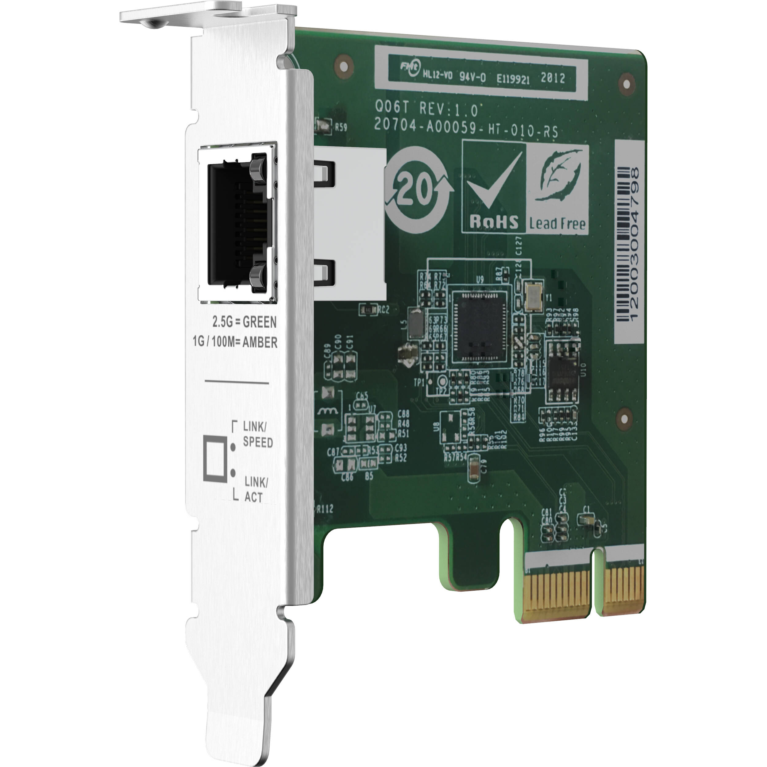 QNAP QXG-2G1T-I225 single-port 2.5GbE PCIe network card — view 3