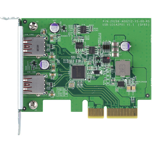 QNAP QXP-10G2U3A USB 3.2 Gen 2 dual-port PCIe expansion card — view 2