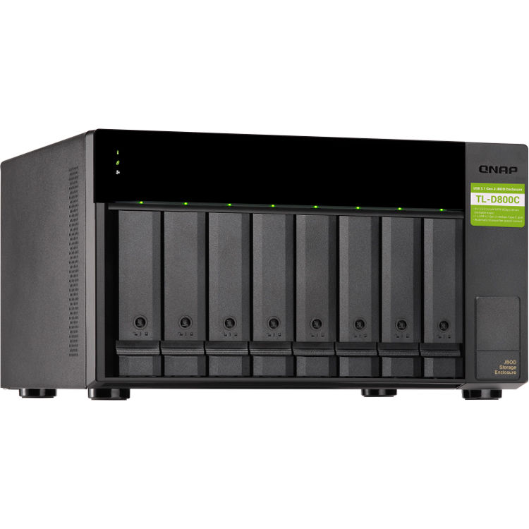 QNAP TL-D800C-US 8-bay desktop JBOD enclosure with USB-C 10Gbps and tower design — view 4