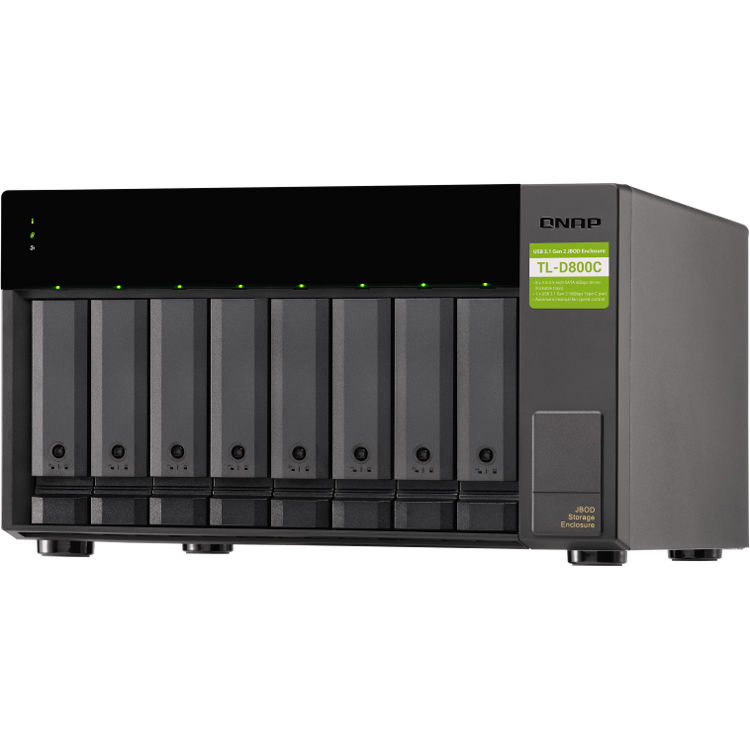 QNAP TL-D800C-US 8-bay desktop JBOD enclosure with USB-C 10Gbps and tower design — view 5