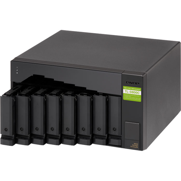 QNAP TL-D800C-US 8-bay desktop JBOD enclosure with USB-C 10Gbps and tower design — view 7