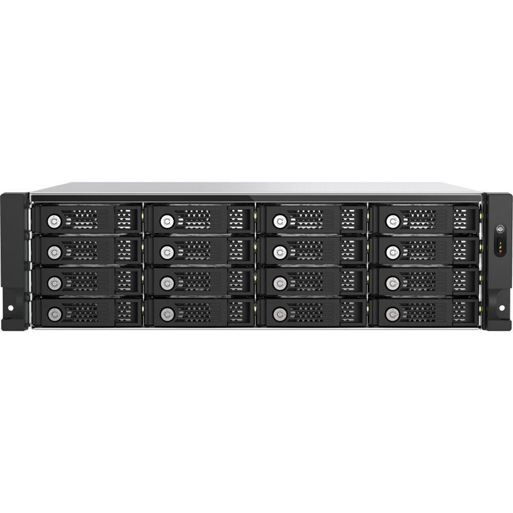 QNAP TL-R1600PES-RP-US 16-bay 3U rackmount NAS expansion chassis with PCIe interface — view 2