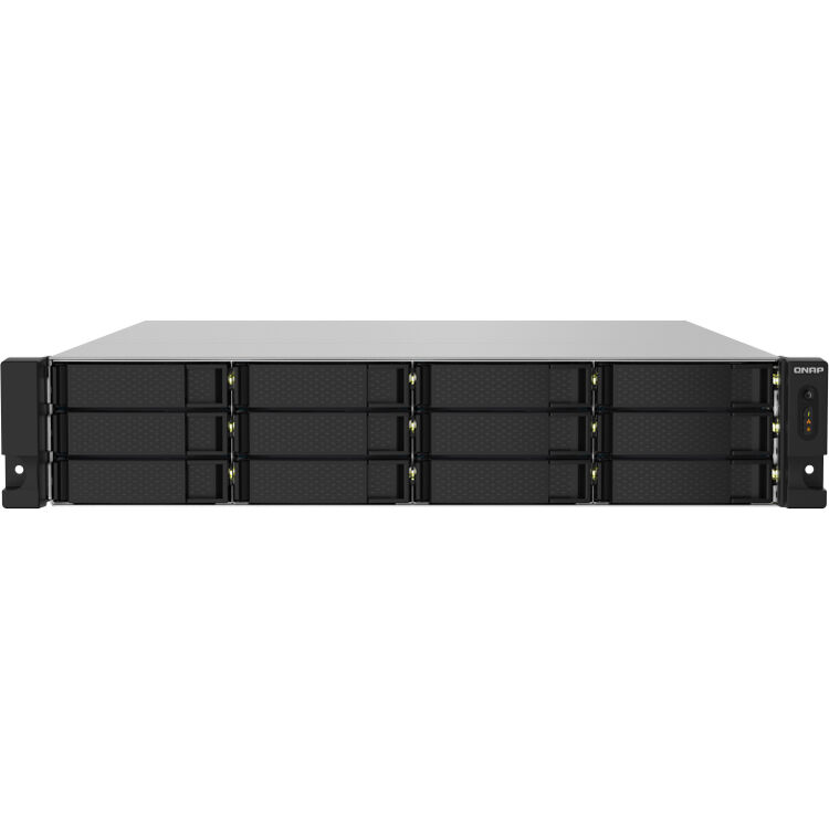 QNAP TS-1232PXU-RP-4G-US 2U 12-bay rack-mount NAS with 10GbE and redundant power — view 2