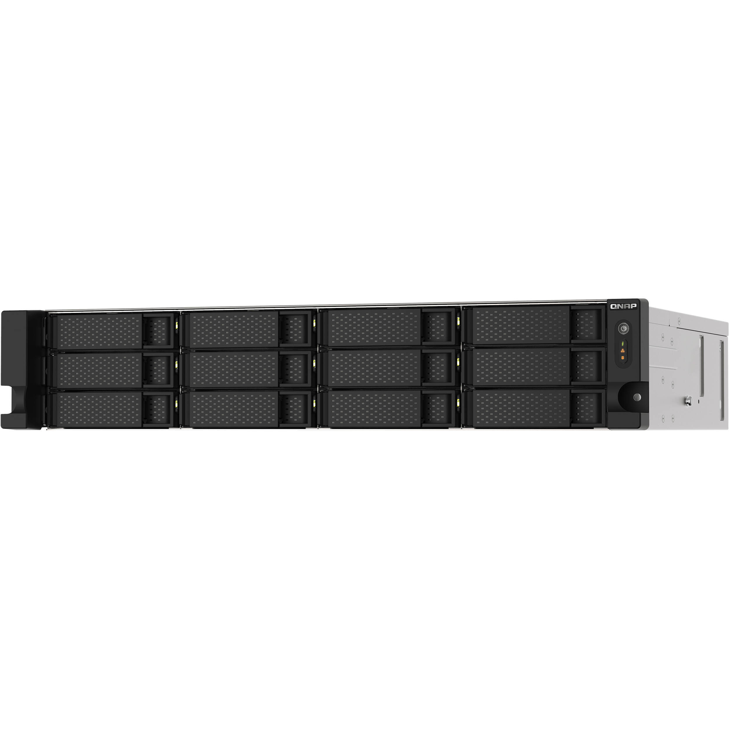 QNAP TS-1273AU-RP-8G-US rack-mount NAS with 12 bays and AMD Ryzen V1500B processor — view 3