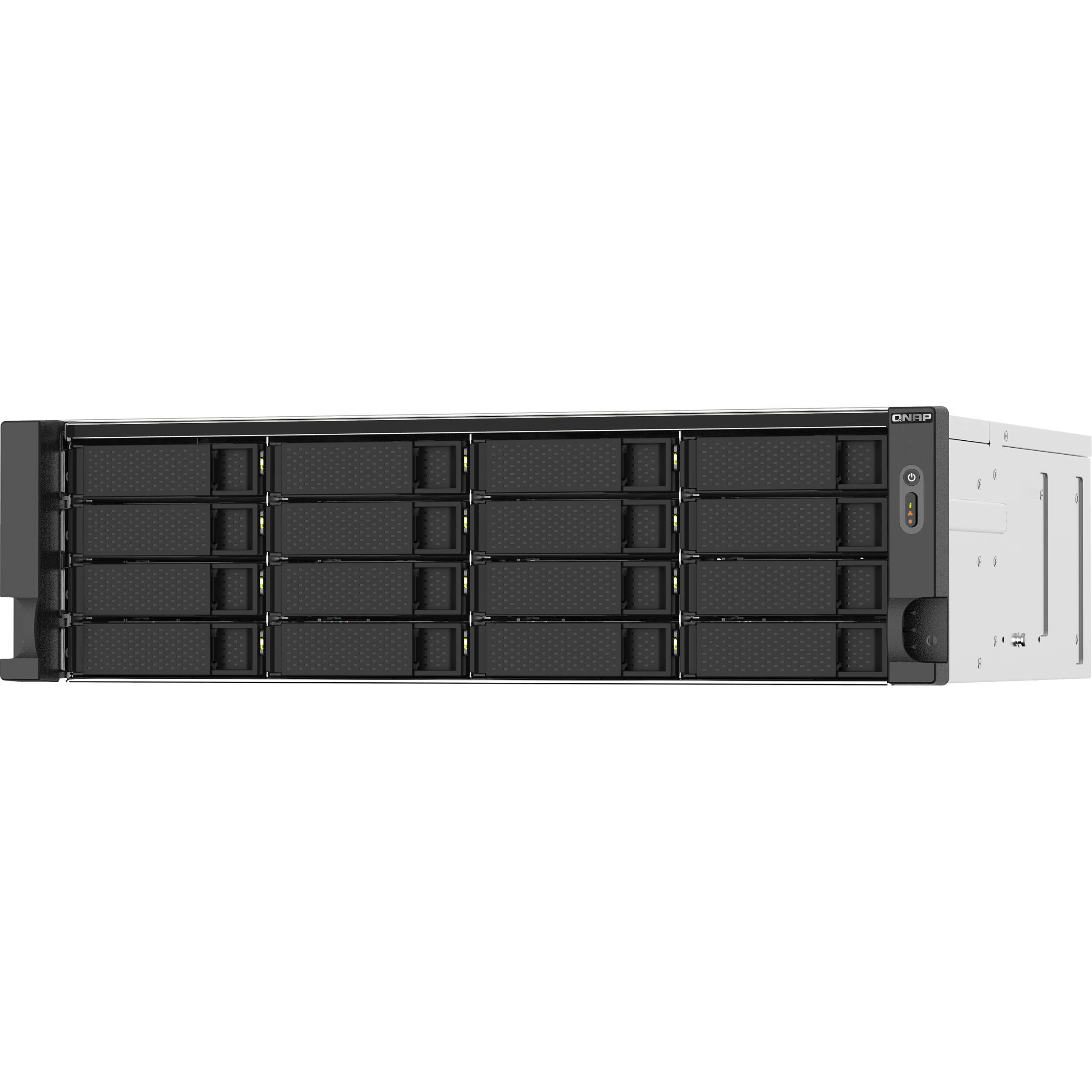 QNAP TS-1673AU-RP-16G-US rackmount NAS with AMD Ryzen V1500B processor and 16 drive bays — view 3