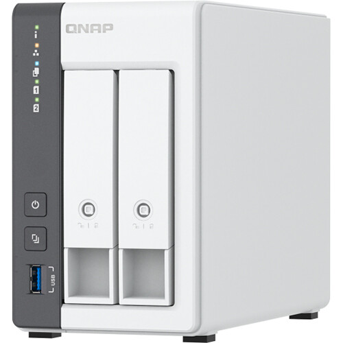 QNAP TS-216G-US 2-bay tower NAS with ARM Cortex-A55 quad-core processor and 2.5GbE — view 3