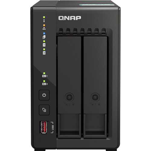 QNAP TS-253E-8G-US 2-bay desktop NAS with dual 2.5GbE ports — view 2