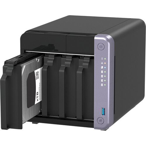 QNAP TS-432X 4-bay desktop NAS with 10GbE SFP+, 2.5GbE, and hardware encryption — view 4