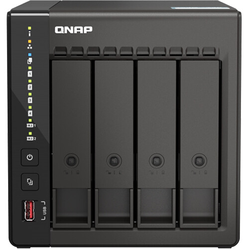 QNAP 4-bay desktop NAS with 8 GB memory for business file sharing and backup — view 2