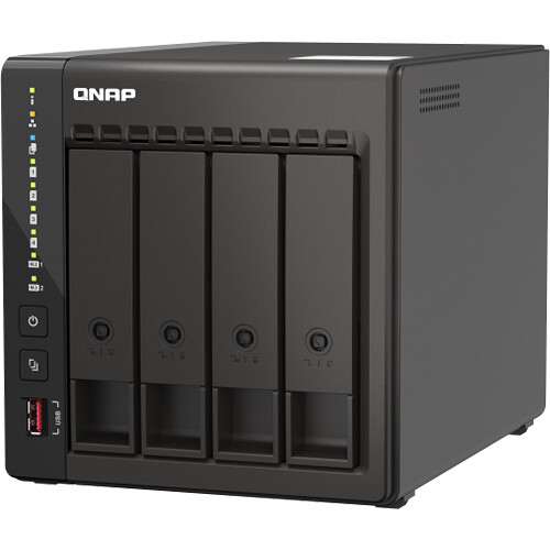 QNAP 4-bay desktop NAS with 8 GB memory for business file sharing and backup — view 3