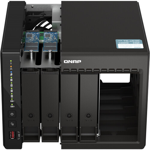 QNAP 4-bay desktop NAS with 8 GB memory for business file sharing and backup — view 4