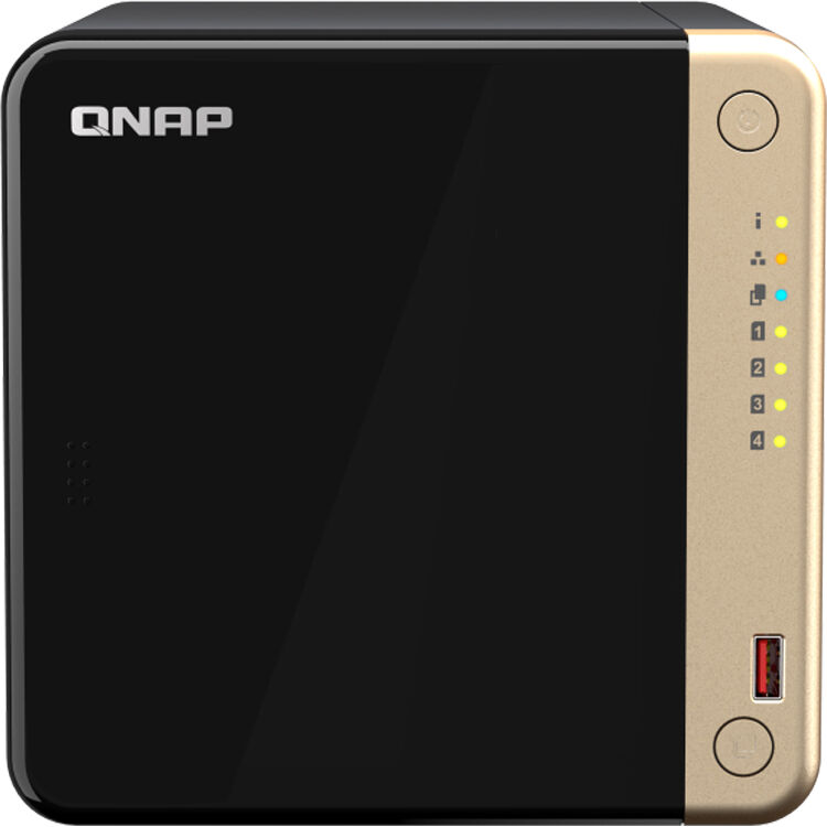 QNAP TS-464-8G-US 4-bay desktop NAS with Intel 4-core processor and dual 2.5GbE ports — view 2