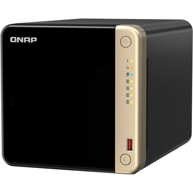 QNAP TS-464-8G-US 4-bay desktop NAS with Intel 4-core processor and dual 2.5GbE ports — view 3