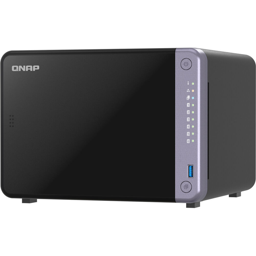 QNAP TS-632X-4G-US 6-bay desktop NAS with 10GbE SFP+, 2.5GbE, and PCIe Gen3 expansion — view 3