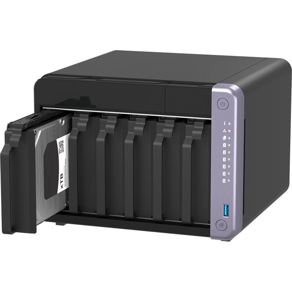 QNAP TS-632X-4G-US 6-bay desktop NAS with 10GbE SFP+, 2.5GbE, and PCIe Gen3 expansion — view 5