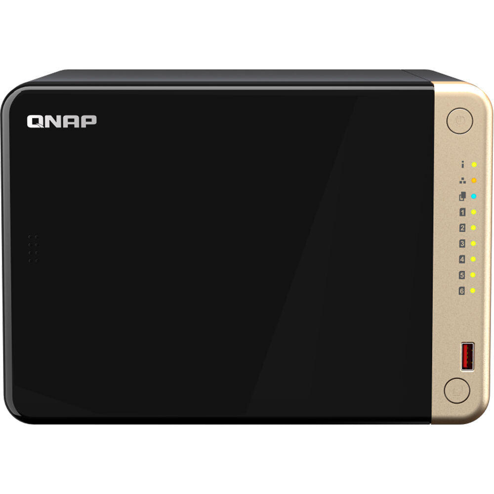 QNAP TS-664 6-bay desktop NAS with Intel 4-core processor for SMB storage and backup — view 2