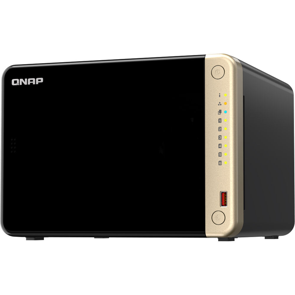 QNAP TS-664 6-bay desktop NAS with Intel 4-core processor for SMB storage and backup — view 3