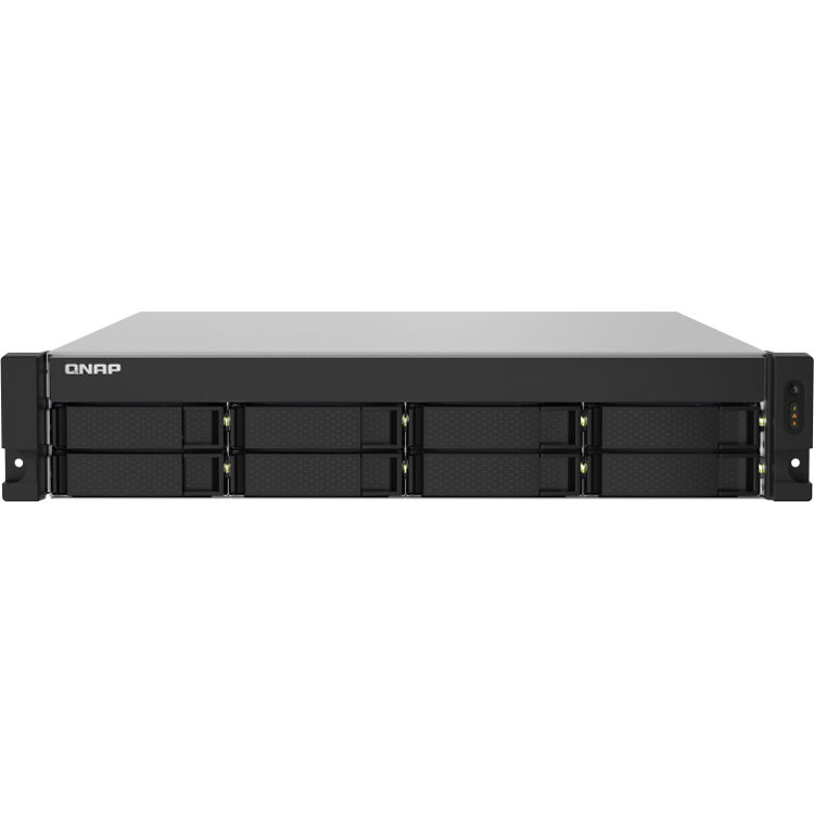 QNAP TS-832PXU-4G-US 2U rack-mount NAS with 8 drive bays and 10 Gigabit Ethernet — view 2