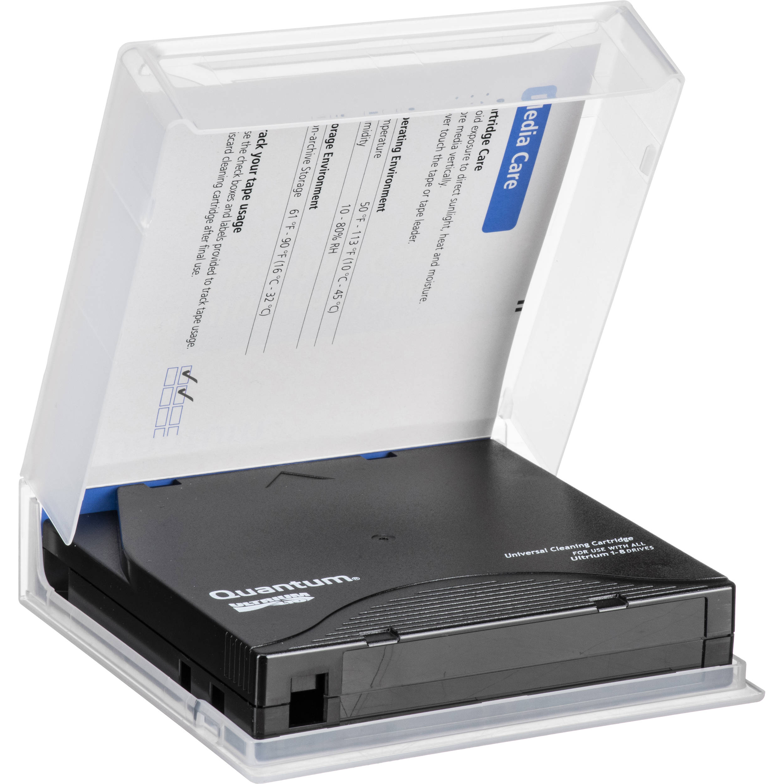 Quantum universal LTO cleaning cartridge, 50-pass maintenance media for tape drive care — view 2