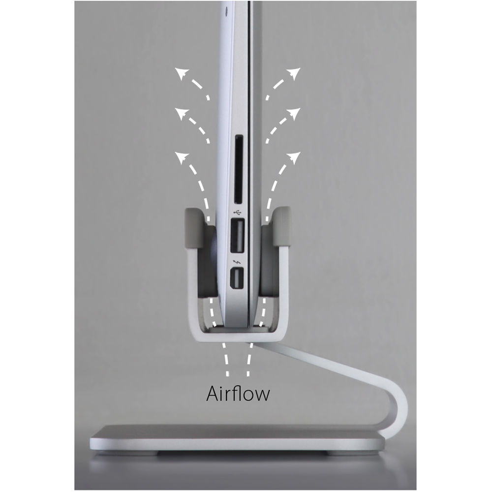 Rain Design mTower space grey vertical laptop stand for MacBook and PC — view 9