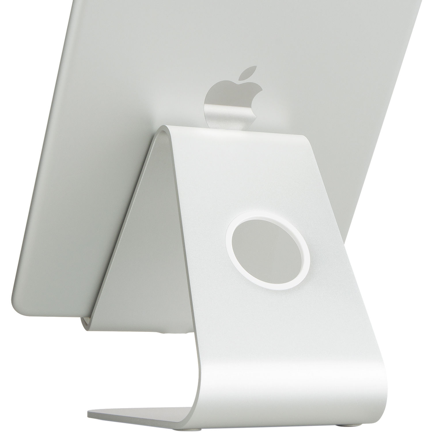 Rain Design mStand tablet stand in silver for desktop use — view 2