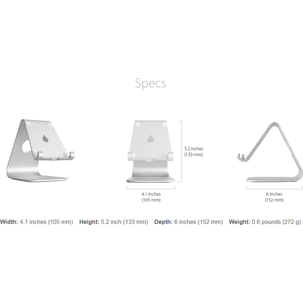 RAIN DESIGN mStand tablet stand in space grey for ergonomic iPad viewing on a desk — view 4