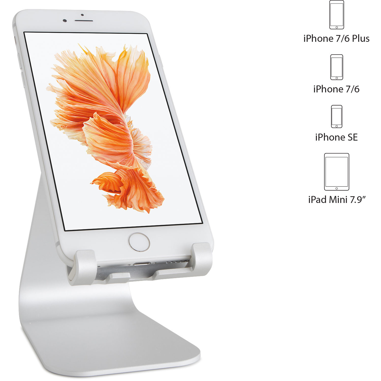 RAIN DESIGN MSTAND MOBILE STAND SILVER FITS ALL IPHONE  SMART PHONE — view 2