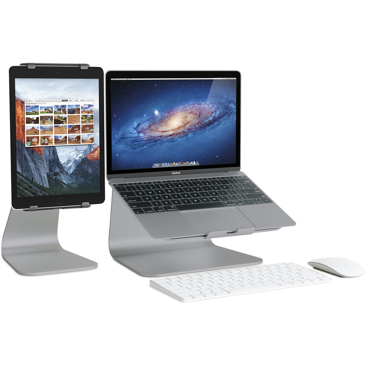 Rain Design mStand laptop stand in Space Grey, aluminum desktop riser for improved ergonomics — view 5